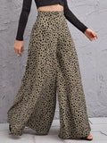 Loose High Waist Leopard-print Draping