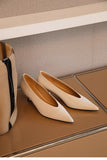 High-Heeled Women 2025 Spring And Summer New Fashion Tip Fine Heel V Granny Shoes Small Heel Cat Heel Single