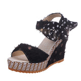 Hee Women's Sandals Fruit Pattern High Heel Sandals Women 2025 Spring And Summer New Word Fish Mouth Bow Women's