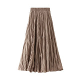 Folded Skirt Half Skirt Autumn And Winter Girl A Word Long With Sweater Winter Skirt Wrinkled Winter Skirt
