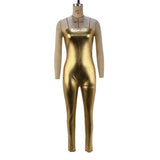Zingj Women's Fall / Winter 2023 Metal Color Sexy Strapless Jumpsuit Pants Women's