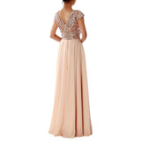 Spring And Summer New Dress Wishv Neck Chiffon Splicing Evening Dress Women's