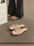 Women 2025 Spring New Flat Bottomed Fairy Wind Single Shoes Wearing Cold And Dragging Pink Muller Women's