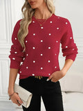Point T-Shirt With Long-Sleeved Knitted Jersey Temperament Elegant Loose
