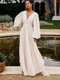 Women's Dress Dress Long Sleeves Oversized Swing Flower Folding Lantern Sleeve Dress Woman
