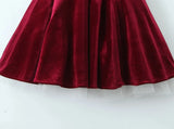Red Velvet Strap Flare Mini Dress- Outfit