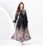 And Autumn Women's Printed Femininity Shirt Blouse Flowers Half-Dressed Two Sets Of Belly Shaded
