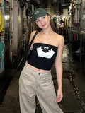 Women's Clothing Ins Wind 2024 Summer New Rabbit Print Pattern Sexy Hot Girl Tsets Small