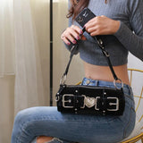 Y2K Heart Metal Chain Shoulder BagOutfit