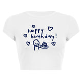 Zingj Simple Print T Women's Fashion Print Crop