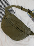 Vintage Wash Capacity Crossbody Bag-Outfit