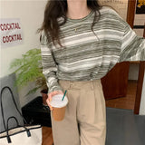 Zingj Round Collar Long-Sleeved T-Shirt Women's Wear Autumn 2024 New Design Sense Loose Students On Clothes Female Ins