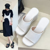 Mouth High Heel Cool Slippers Women Summer New Outdoor Thick-Soled Sandals Fitting Room Women's Shoes