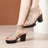 Fashion Sandals Women 2025 Summer New Fish Mouth Toe Roman Sandals With Breathable Mother