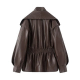 Women's Clothing Explosion Retro Old Fashion Water Wash To Make Old Style Imitation Leather Fake Two
