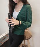 And South Korea's New Lantern Sleeve Knitted Shirt Women Wearing V-Neck Loose Sunscreen Air-Conditioning Shirt Shawl