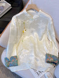 Chinese White Shirt Woman 2025 New Fascination Chinese Style With Shirt Tang Plate Buckle Acetic Acid