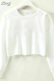 Women Casual Long Sleeve Solid Sweatshirt Jumper Summer Autumn Holiday Casual Sportwear Crop Top Loose Pullover