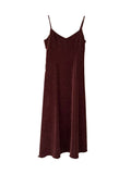 Xixi 2025 Autumn And Winter New Korean Version Of Temperament With Velvet Sling Dress Hanging Dress Hanging Dress