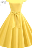 Summer Women Dress Short Sleeve Vintage V Neck Casual Elegant Retro Pin Up Rockabilly Party Midi Dresses