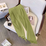 Zingj Wide Leg Pants Women's Pants Spring And Autumn 2024 New High Waist Hanging Feeling Straight Tube Advanced Sense Show Thin Pink Pants