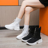 Boots Women's Spring And Autumn Elastic Socks Boots 2025 New Platform Casual Knit Sports Ankle Boots Sock