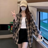 Plaid Shirt 2025 Spring And Autumn Loose Retro Top Design Feel Heavy Coat