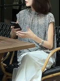 Summer New Korean Version Of Loose Thin Flying Sleeve Temperament Blouse Retro Fashion Three-Dimensional Cut