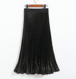 Luster Polyester Pressure Folded Half Skirt Original Single Long Skirt Silk Clear Silk