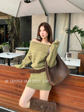 Xixi 13 Line 2025 Winter Temperament Knitted High-Neck Dress Dress Thin High-Waist Short Skirt Women