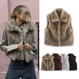 Women's Clothing 2025 Autumn New Casual Street Fashion Vest Artificial Fur