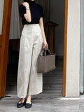 High-Waisted Narrow Version Of Straight Temperament Broad Leg Pants Women Spring And Autumn Thin Casual Hanging Nine-Point Trouser Suit