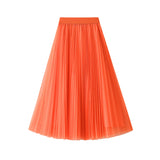 Fairy Atmosphere Swing Net Yarn Half-Dress Woman 2025 Spring Thin And Flowing Medium Long Folded Dress