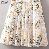 Women 28 Colors Fashion Simple Elastic Waist Summer Elegant Student Folds All-match Ulzzang Female Leisure Floral