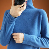 Zingj Winter New Half High Collar Sweater Female Inside Build Not Cashmere Long Sleeve Thick Knit Bottom Shirt Loose Jacket-Outfit
