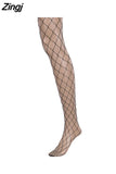Hot Sales Women Lace Long Stockings Mesh Sheer Fishnet Black Stockings Hollow Out Stretch See Through Stockings