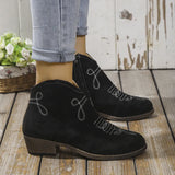 And Winter 2025 New Low-And-Tenced Martin Boots Women's Round Head Size 43 Embroidered Women's Short Boots V Side And Bare