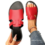 Flat Bottom Hollow One-Word Slippers Women Leisure Hollow Fish Mouth Beach Cold Slippers