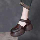 Cow Skin Retro Baotou Thick-Soled Roman Sandals Women's 2025 Summer New Commute Comfortable Casual Women's