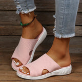 Slippers Women's 2025 Summer New Flat Bottom Fish Mouth Mesh Breathable Lady Wear