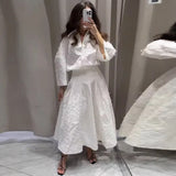 For Women's Clothing INS Explosive Temperament Tuxed Feather Shirt + Skirt