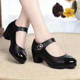 The Autumn Of 2025, The New Small Leather Shoes Are Pure And Light Mouth, The Mother Single Shoe Single-Shoe With Casual Coarse Heel