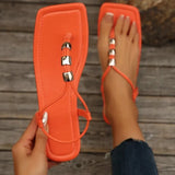 New Sandals Women Flat Head Beaded Women Sandals Fashion Style