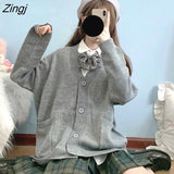 Women Solid Autumn Harajuku Loose Sweaters Student Preppy Sweet Girl Cute Knitwear New All-match Soft Hot Sale