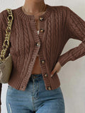 Autumn Sweater Women's Large Size Mahjong Collar Collar Cardigan Long-Sleeved