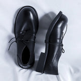 2025 New Youth Thick Bottom British Wind Father Shoes Round Head Thick Top Fashion Casual Fashion Shoes