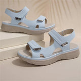 Asia Large-Size Magic Sticker Sports Wind Thick-Soled Sandals Women One Word Toe Beach Cool Drag