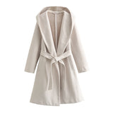 New Autumn Style Hooded Woolen Coat
