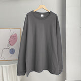 Thread Cuffs Pure Cotton T-Shirt Women 220G Knitted Loose Long-Sleeved Top Hot Ins