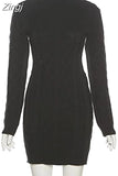 Sexy Knitted Sweater Dresses Fall Winter Clothes for Women Rave Outfit Backless Long Sleeve Mini Bodycon Birthday